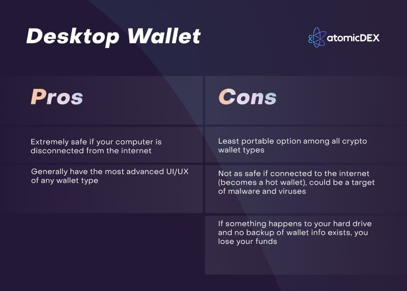 Desktop Wallet pros and cons