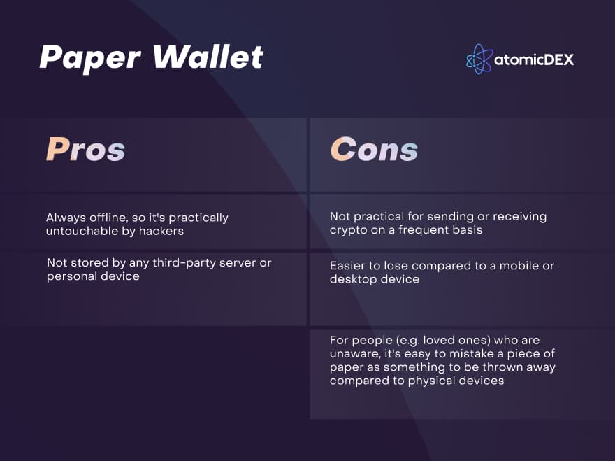 Paper Wallet pros and cons